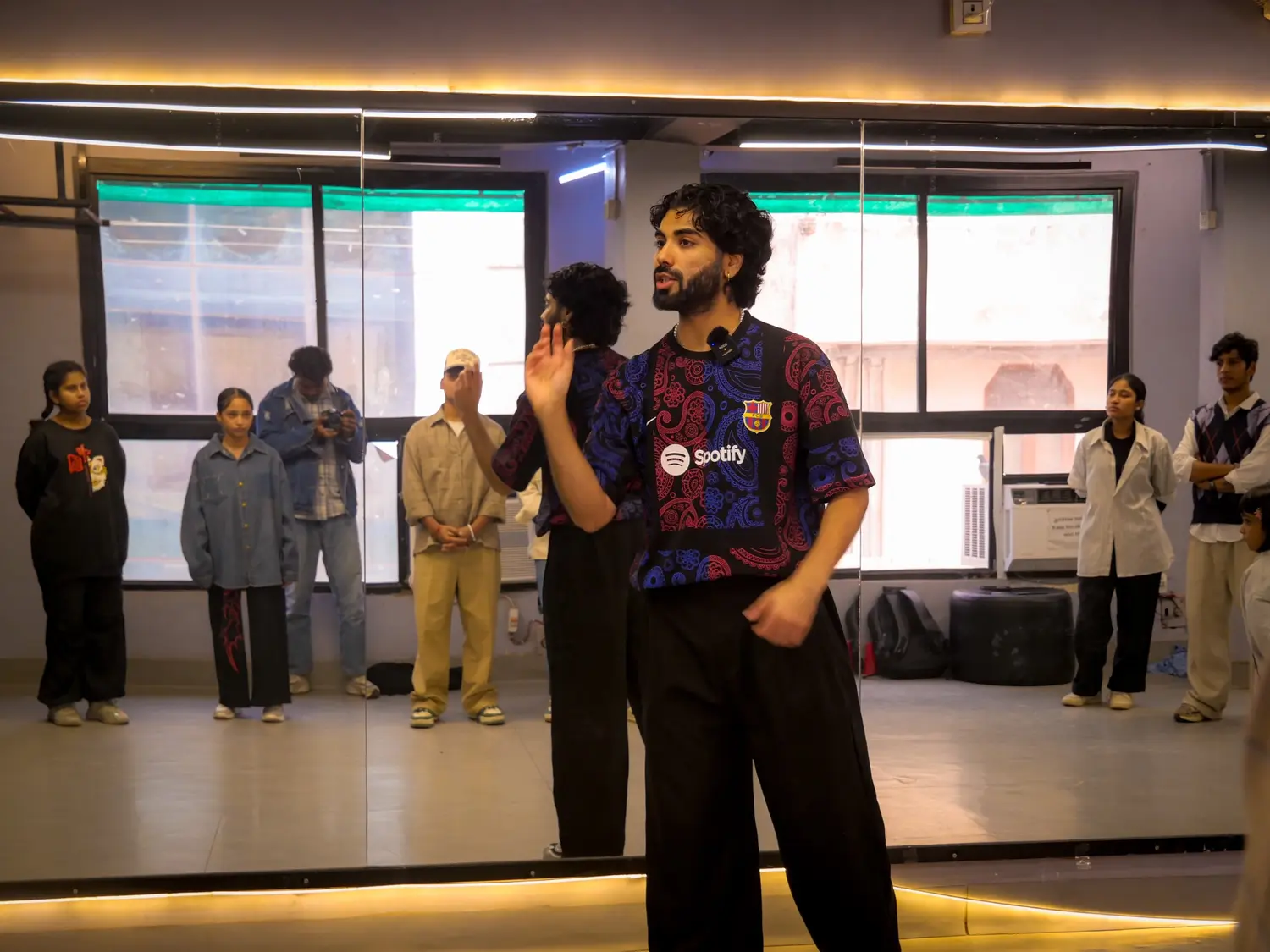 Harshit teaching a movement workshop